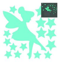 17 Img Adesivos Brilham no Escuro Fosforescente Fada Estrelas Interruptor - Decoração Quarto Infantil