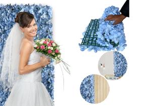17 Placas Decorativas com Flores Artificiais Fundo para Cerimônia ao Ar Livre Parede Floral
