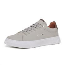 17014LC-Tenis de couro forrado em couro palmilha gel conforto masculino