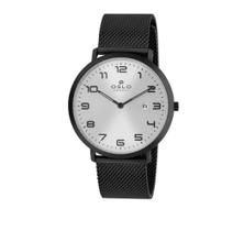 1724523 Relógio Masculino Oslo Calendário Preto Vidro Safira