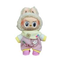 17cm mini boneca labubu brinquedo de algodão de pelúcia diy vestir roupas boneca conjunto presente