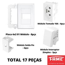 17un Interruptores 16A Tomada 10/20A 4x2 Evidence FAME