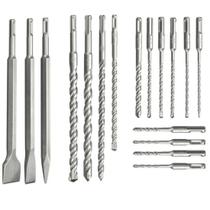 17x Brocas Sds Plus 17 Peças Ponteira Talhadeira Completo 17x Brocas Sds Plus 17 Peças Ponteira Talhadeira Completo