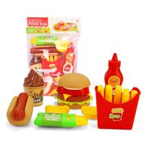 18/24Pcs Pretend Play Toys Burger Fries Hot Dog Set Colorido Kitchen Food Toys - 13