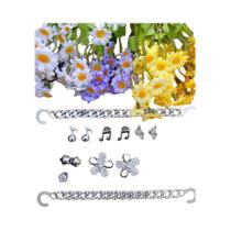 18 Acessórios De Sapato DIY Destacáveis: Flores De Diamante Pontilhado, Notas Musicais, Estrelas De