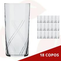 18 Copo de Vidro Brisa 300ML Nadir Transparente Suco Água