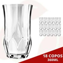 18 Copo Ópera Redondo Transparente 360ML Água Suco Drink Nadir