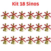 18 Enfeite Mini Sino Decoração Pendente Árvore De Natal