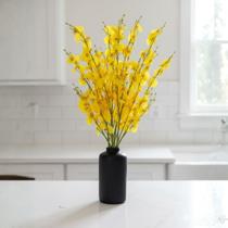 18 Galhos de orquídea artificial sapatinho delicada e encantadora pronta para uso Flor Decorativa - DE8855