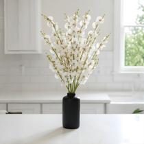 18 Galhos de orquídea artificial sapatinho delicada e encantadora pronta para uso Flor Decorativa - DE8855