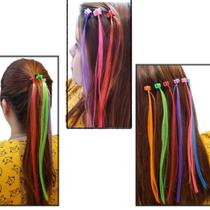 18 mechas de cabelo colorido infantil menina mini piranha