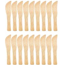 18 Mini Facas de Bambu Mesa Posta 9cm Petiscos Espátulas Geléias Manteiga Patê Servir