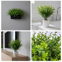18 Mini Plantinhas de Eucalipto Artificial com Aparência Realista (33x18) Produto de Alta Qualidade com Toque Real