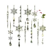 18 Peças De Enfeites De Natal Em Acrílico Cristal Em Forma De Floco De Neve Com Pingentes Para 18 Peças De Enfeites De Natal Em Acrílico Cristal Em Forma De Floco De Neve Com Pingentes Para