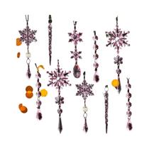 18 Peças De Ornamentos De Natal Em Cristal Acrílico Em Forma De Floco De Neve Com Pingentes Para