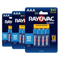 18 Pilhas Alcalina Rayovac AAA - 3 Cartelas