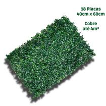 18 Placas De Planta Artificial 40x60 Muro Ingles Parede Verde Recepção - Majestic