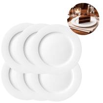 18 Prato Sobremesa Melamina 15cm Branco Resistente Leve