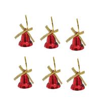 18 Sino Vermelho Laço Dourado Enfeite Arvore Natal Decoração