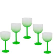 18 Taças Gin Acrílico Cristal Degradê Bicolor Fosco 600 Ml