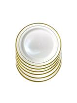 180 Pratos Sobremesa 19cm Descartáveis de Luxo em Plástico - Gold