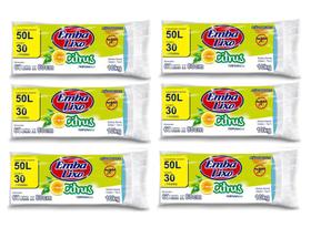 180 Un Saco De Lixo Embalixo 50L Perfumado Repelente Citrus