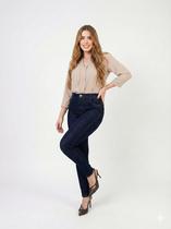 185 - Calça tradicional Jeans Feminina com lycra Skinny Cor:Azul EscuroTamanho:44 185 - Calça tradicional Jeans Feminina com lycra Skinny Cor:Azul EscuroTamanho:44