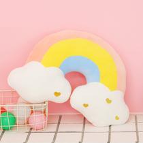 18em travesseiro arco-íris, travesseiro de pelúcia fofo