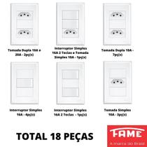18un Tomadas e Interruptores 4x2 Com Placa Evidence FAME