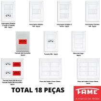 18un Tomadas Interruptores Com Placa 4x2 4x4 Evidence FAME K172