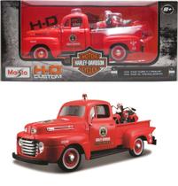 1948 Ford F-1 Pickup + 1936 EL Knucklehead - Harley Davidson HD Custom - 1/24 - Maisto