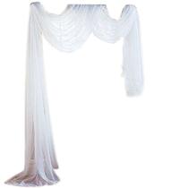 197x59 Polegada Branco Pura Dossel Cortina elegante Voile Janela Cachecol Topper Valance Cerimônia ao ar livre Cerimônia Decoração Decoração Desperte cenário