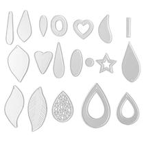 19Pcs Brinco de corte morre brincos modelo de corte de couro teardrop folha de corte morrer moldes de corte para fazer brincos DIY - A