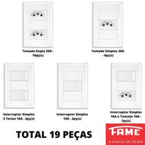 19un Tomadas Interruptores Com Placa 4x2 Placa Evidence FAME