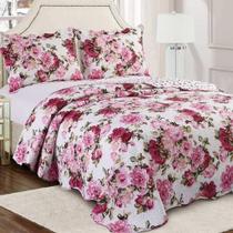 1Cobre-leito Queen Bouti de Microfibra Ultrasonic Estampada + 2 Porta-travesseiros Lavander - Camesa