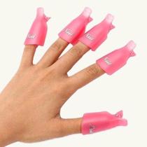 1cx Com 10 Clip Silicone P/ Remover Esmalte Polonês Dedeiras