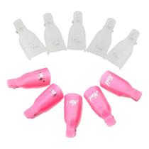 1cx Com 10 Clip Silicone P/ Remover Esmalte Polonês Dedeiras