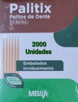 1Cx Palito de Dente Petisco Bambu Embalado Individual 2000un