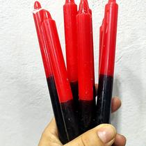1k Vela Palito Bicolor Vermelha e Preto 35uni Entidade