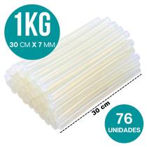 1KG Cola Quente 76 Unidades Bastão Cola Quente Fino 30cm x 7mm 1KG Cola Quente 76 Unidades Bastão Cola Quente Fino 30cm x 7mm
