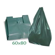 1KG Sacola Plástica Verde 60x80 Alça Camiseta
