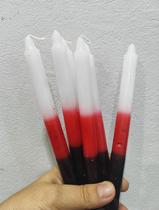 1kg Vela Palito 35un Tricolor Vermelho Branco e Preto Entidade 1kg Vela Palito 35un Tricolor Vermelho Branco e Preto Entidade