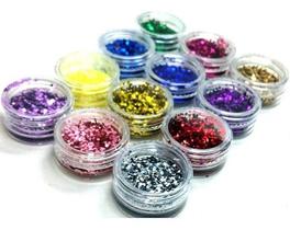 1kit 12 Cores Glitter Flocado P/ Encapsulamento Unha Acrigel