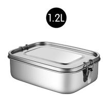 1PC 1200ml Recipiente de Almoço de Aço Inoxidável Bento Recipiente de Alimentos Lanche Recipiente de Armazenamento De Alimentos Recipiente De Jantar À Prova de Vazamento Lancheiras