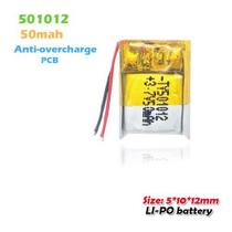(1pc)bateria 50 Mah 3,7v 2 Fios 501012 5mmx 10mmx 12mm
