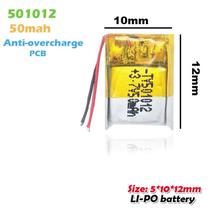 (1pc) Bateria 50 Mah 3,7v 2 Fios 5mm X 10mm X 12mm 501012 (1pc) Bateria 50 Mah 3,7v 2 Fios 5mm X 10mm X 12mm 501012