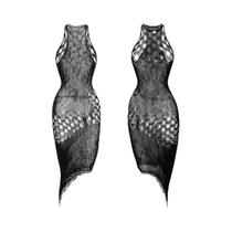 1PC Body Feminino Sexy Transparente de Rede Vazado com Alça Halter para Praia, Sem Calcinha, K298