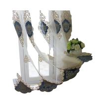 1pc boho bordado gaze cortina proteção solar e respirável sala de estar e quarto decoração
