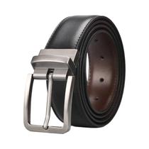 1pc cinto reversível de couro masculino, fivela preta giratória 1pc cinto reversível de couro masculino, fivela preta giratória