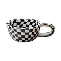 1pc criativo cerâmica xadrez padrão xícara de chá, xícara de café xadrez irregular